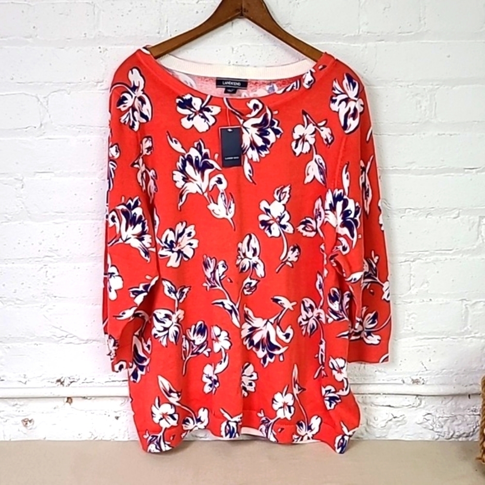 NWT Lands End Sweater 2X Plus Cotton